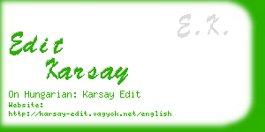 edit karsay business card